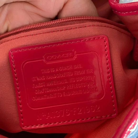 Coach Monogram Multicolor Canvas Leather Trim Scribble Poppy Backpack - Picture 12 of 15